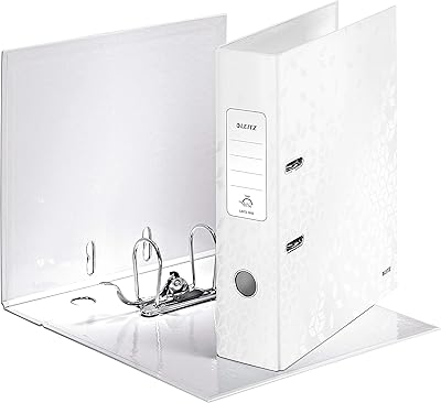 Classeur fermé litz wow a4 avec arc, taille 80 mm, blanc