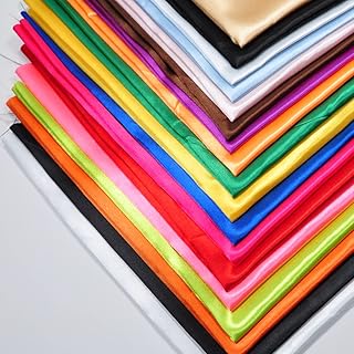 Tissu satiné en popeline 100 % polyester de 18" x 20,5", 18 pièces