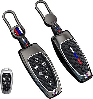 Couvercle de porte-clés de voiture en fibre de carbone iyoya hyundai avec porte-clés