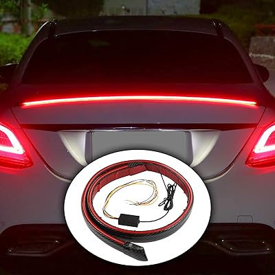 Jd moon kit d'aileron arrière universel à led pour coffre, feu stop, noir