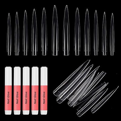 120 pièces de faux ongles extra longs à presser - faux ongles naturels