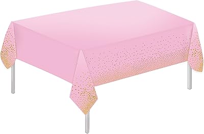 Nappe en plastique à pois pour table rectangulaire 54" x 72" nappe jetable
