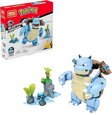 Kit de construction mega pokemon blastoise avec 284 pièces et bloc poké ball