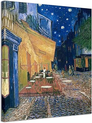 Wiko art grande peinture à l'huile giclée moderne pour balcon de café la nuit,