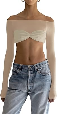 Chemise courte à manches longues et épaules dénudées pour femme en tissu maillé transparent avec volants sur le devant et dos nu, vêtements d'été. DIAYTAR COTE D'IVOIRE est une boutique en ligne généraliste proposant plus de 300 000 références de produits divers, faisant d'elle la plus grande plateforme e-commerce de Côte d'Ivoire. Avec une telle offre, les clients peuvent trouver tout ce dont ils ont besoin en un seul endroit. Elle propose des produits allant de l'électronique aux articles de maison, en passant par les produits alimentaires.