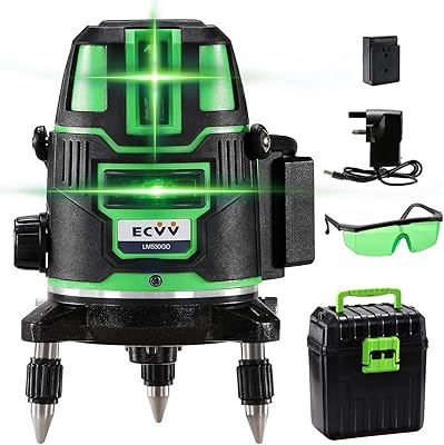 Appareil laser vert avec 3 lignes professionnelles pour niveler les lignes transversales horizontales