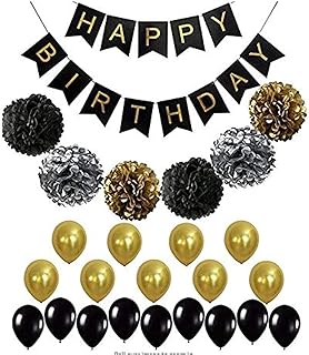 Décoration de fête noire et dorée, décorations d'anniversaire parfaites pour adultes | bannière noire de joyeux anniversaire, ballons dorés et pompons en papier, fournitures de fête pour la décoration d'anniversaire. Avec plus de 300 000 références de produits, DIAYTAR COTE D'IVOIRE est la boutique en ligne la plus complète en Côte d'Ivoire. Elle propose des produits de toutes les catégories, des produits alimentaires aux accessoires de mode, en passant par les produits électroniques et les articles de maison. DIAYTAR COTE D'IVOIRE est la boutique idéale pour ceux qui recherchent une grande variété de produits sous un seul toit.
