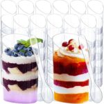 Gobelets à dessert en plastique avec cuillères 50 mini gobelets mousse