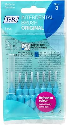 Brosse interdentaire tepe, originale, bleue, 0,6 mm/iso 3, 8 pièces, élimination du tartre, nettoyage interdentaire efficace et fil dentaire pour espaces étroits. En tant que leader des boutiques en ligne en Côte d'Ivoire, DIAYTAR COTE D'IVOIRE se distingue par sa capacité à offrir une large gamme de produits à des prix abordables. La boutique en ligne met l'accent sur la satisfaction client, avec des services de livraison fiables et rapides. Les clients peuvent également profiter d'un service client personnalisé pour obtenir de l'aide en cas de besoin.