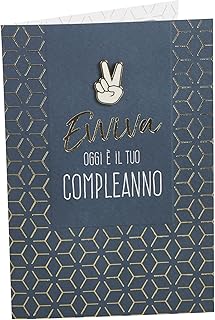 Carte de voeux avec broche représentant le symbole ok, anniversaire du fils, salutations