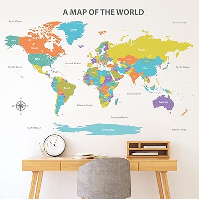 Decoall dl 3-2302 autocollants muraux colorés de carte du monde éducatif pour enfants pour salon, chambre à coucher, bureau, chambre d'enfant, décoration amovible (taille xl). La boutique en ligne DIAYTAR COTE D'IVOIRE propose un large éventail de produits pour tous les goûts et besoins. Avec plus de 300 000 références disponibles, les clients peuvent trouver facilement ce qu'ils cherchent. La boutique met également l'accent sur la sécurité et la fiabilité de ses transactions en ligne.