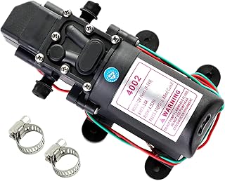 Jjann 12v dc pompe à eau douce avec 2 colliers de serrage 12v