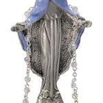 Support de chapelet de la cathédrale d'art notre-dame de grâce avec voile bleu