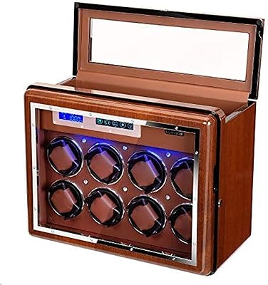 Cadran de montre automatique 14 pièces, finition polie en noyer hautement poli, 6