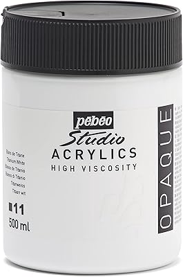Peinture acrylique pebeo fine studio - peinture acrylique blanche - acrylique blanche
