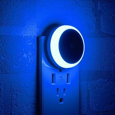Veilleuse led bleue avec capteur de lumière douce agréable pour les yeux