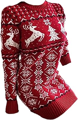 Eboutik - nouvelle robe de noël en laine grande taille pour femme - pull d'hiver tricoté à manches longues festif - parfait pour les marchés de noël, les fêtes ou au quotidien. Bénéficiez d'une expérience d'achat unique avec DIAYTAR COTE D'IVOIRE, la boutique en ligne qui vous permet de trouver tout ce dont vous avez besoin sous un même toit. Notre sélection de plus de 300 000 produits vous donne accès à une multitude d'articles pour répondre à vos envies et à vos besoins quotidiens.