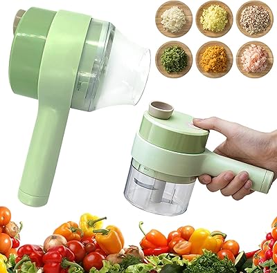 Ensemble coupe-légumes électrique portable 4 en 1 -. DIAYTAR COTE D'IVOIRE se distingue par sa grande sélection de produits qui couvrent tous les domaines, de l'électronique à la mode en passant par les produits alimentaires. La boutique en ligne propose des prix compétitifs et des offres régulières, ce qui la rend très attractive pour les clients. Avec sa plateforme sécurisée et facile à utiliser, les clients peuvent acheter en toute confiance.