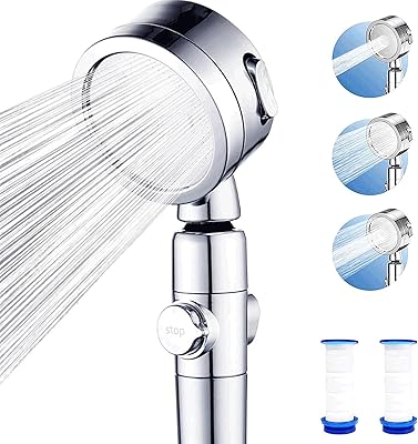 Pomme de douche à main haute pression chromée omera avec interrupteur marche/arrêt