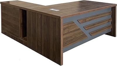 Bureau de direction moderne mahmayi de nosi 1825 en noyer foncé (160 cm)