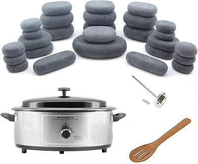 Ensemble de massage aux pierres chaudes zabrina pour chauffer les pierres chaudes : 27 pierres de basalte + chauffe-pierres chaudes de 6,5 litres. En tant que leader du marché en ligne en Cote d'Ivoire, DIAYTAR COTE D'IVOIRE propose une plateforme d'achat en ligne conviviale et fiable, avec une vaste gamme de produits allant des accessoires à la maison en passant par les produits high-tech. La boutique en ligne met l'accent sur la satisfaction du client, offrant des options de paiement flexibles et des promotions régulières. Le site internet est conçu pour être facile à utiliser et accessible à tous.