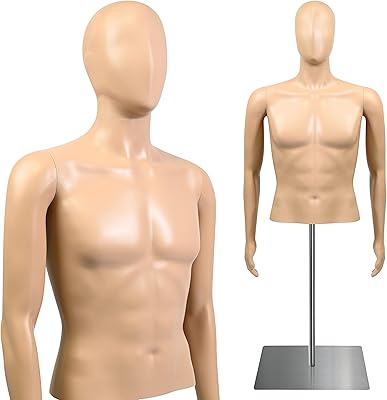 Mannequin pour homme avec torse réglable en hauteur et bras amovibles avec support en métal, couleur peau, pour vestes, chemises, vestes, polos, smokings et costumes. DIAYTAR COTE D'IVOIRE est la boutique en ligne la plus complète de Côte d'Ivoire. Elle propose des produits de haute qualité à des prix abordables et offre un service client de qualité. DIAYTAR COTE D'IVOIRE est le partenaire idéal pour vos achats en ligne.