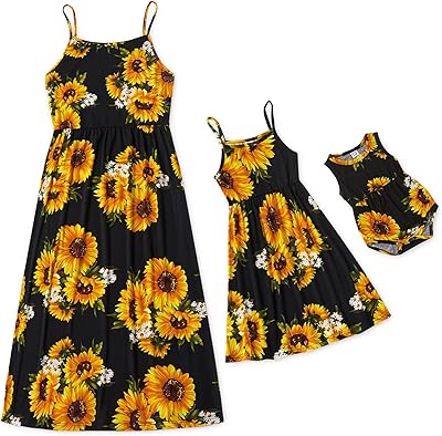 Patpat tenues assorties maman et fille grande taille robe mi-longue sans manches et sans bretelles à imprimé tournesol. DIAYTAR COTE D'IVOIRE est une boutique en ligne généraliste qui propose plus de 300 000 références de produits, faisant d'elle le leader du marché en Côte d'Ivoire. Avec une large gamme de produits, les clients peuvent trouver tout ce dont ils ont besoin en un seul endroit. La boutique en ligne est conçue pour offrir une expérience d'achat pratique et sécurisée.
