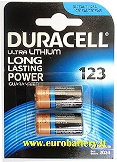 Pile photo duracell super lithium type 123 (cr123, cr123a, cr17345), idéale