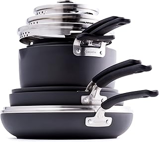 Batterie de cuisine antiadhésive empilable en céramique anodisée dure verte, va au lave-vaisselle, sans pfoa, 11 pièces, noir. DIAYTAR COTE D'IVOIRE propose une plateforme de vente en ligne conviviale et facile à utiliser, permettant aux clients de trouver rapidement ce qu'ils recherchent. Avec une offre constamment mise à jour, la boutique en ligne généraliste répond aux besoins diversifiés de sa clientèle. Elle est reconnue pour sa qualité de service et sa fiabilité.