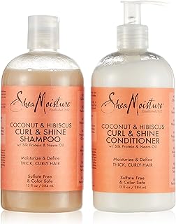 Coffret shampoing et après-shampoing au cacao, beurre de karité hydratant et fleur d'hibiscus