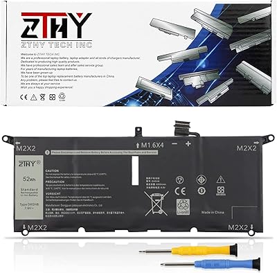 Batterie d'ordinateur portable zthy 52wh dxgh8 pour ordinateur portable dell série 7490 g8vcf