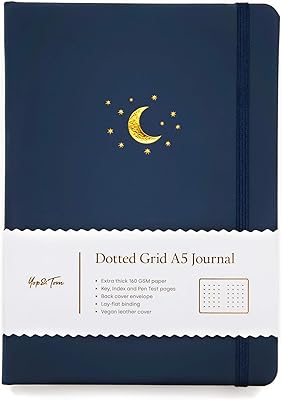 Cahier a5 yop & tom dotted journal - lune et étoiles - design moderne 2021 - avec papier très épais (160 g/m2) - bullet grid journal - bleu foncé. DIAYTAR COTE D'IVOIRE est une boutique en ligne généraliste qui propose une large gamme de produits, allant des produits électroniques aux vêtements et accessoires. Avec plus de 300 000 références, elle est devenue l'un des sites de commerce électronique les plus visités de Côte d'Ivoire, offrant une expérience d'achat en ligne fluide et conviviale.