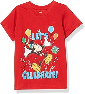T-shirt de fête d'anniversaire disney mickey mouse pour garçons 100 %