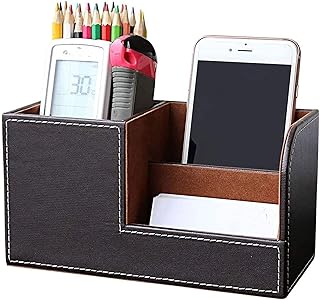 Porte-crayons en simili cuir, organisateur de bureau en similicuir, boîte de rangement