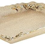 Plateau rectangulaire en porcelaine - 52 x 38 cm, or