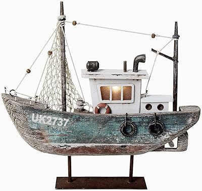 Décor de petit voilier en bois design vintage avec lumières plage. DIAYTAR COTE D'IVOIRE est une boutique en ligne généraliste proposant plus de 300 000 références de produits variés. Elle est leader dans le marché ivoirien en termes de ventes en ligne. La qualité et la diversité de ses produits lui ont valu une réputation excellente.