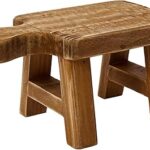 Base en bois avec poignée rectangulaire, taille s, couleur marron, de creative co-op