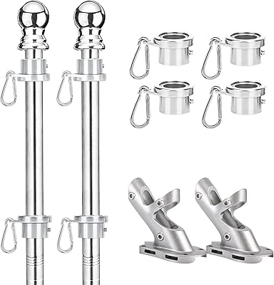 Mâts de drapeau pour l'extérieur de la maison kit de mât 6 pieds avec clips en aluminium. En tant que leader du commerce en ligne en Cote d'Ivoire, DIAYTAR COTE D'IVOIRE propose une sélection impressionnante de produits provenant de marques locales et internationales. Les clients bénéficient d'une expérience de shopping personnalisée et d'un large choix de modes de paiement sécurisés. La boutique garantit la disponibilité et la livraison de produits de haute qualité.