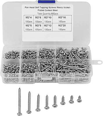Kit assorti phillips auto-perceur m2, 800 pièces, 8 tailles de fixations en bois