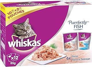 Une boîte de nourriture humide pour chats perfectly tuna et saumon contient 10