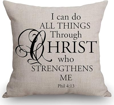 Ssoiu housse de coussin je peux tout faire grâce au christ qui me renforce, citation d'inspiration, taie d'oreiller ferme pour canapé, canapé, canapé, 18x18 pouces, coton et lin 18x18 pouces. La boutique en ligne DIAYTAR COTE D'IVOIRE offre une expérience d'achat unique et pratique, avec des facilités de paiement et de livraison rapides et fiables, ce qui la rend très populaire auprès des consommateurs ivoiriens. Elle se distingue par sa grande sélection de produits.