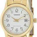 Montre à quartz casio pour femme, affichage analogique et bracelet en acier inoxydable