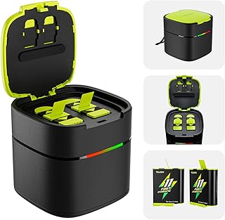 Boîtier de charge rapide telessen avec 2 batteries à pour gopro