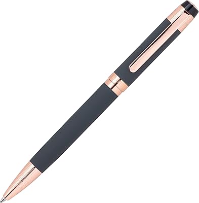 Stylo à bille cerruti 1881 \"thames\" | acier inoxydable avec revêtement en caoutchouc
