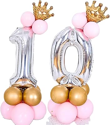 Ballons numérotés d'anniversaire lcr avec couronne à l'hélium et ballons en latex