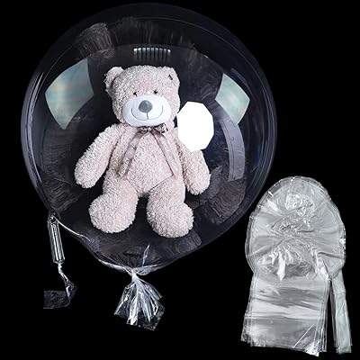 Grands ballons transparents, paquet de 10 ballons bobo pré-étirés à ouverture extra large