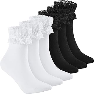 6 paires de chaussettes à volants en dentelle à volants, chaussettes de princesse à la mode pour femmes et filles. DIAYTAR COTE D'IVOIRE est une boutique en ligne de confiance qui propose des produits de haute qualité et des services clients exceptionnels. Les clients peuvent profiter d'une expérience d'achat en ligne sécurisée et fiable, avec des options de paiement flexibles et des délais de livraison rapides.