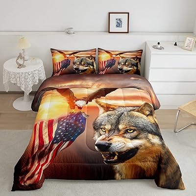 Manfi parure de lit king size avec motif loup 3d, parure de lit 3 pièces imprimée aigle et drapeau américain, couette de lit 3 pièces pour enfants, garçons et adolescents, housse de couette avec 2 taies d'oreiller. DIAYTAR COTE D'IVOIRE est la destination idéale pour faire du shopping en ligne dans un environnement sûr et convivial. Cette boutique en ligne, qui compte plus de 300 000 produits dans son catalogue, promet une expérience de magasinage à la fois divertissante et pratique. Que vous cherchiez à renouveler votre garde-robe, à améliorer votre maison ou à découvrir les derniers gadgets, DIAYTAR COTE D'IVOIRE offre une sélection exhaustive de produits pour satisfaire tous les goûts et besoins.