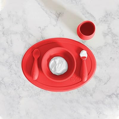 Easy bizbiz tiny collection tasse, cuillère et bol corail 100 % silicone
