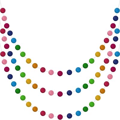 Guirlande de boules en feutre de laine, guirlande de boules colorées faites à la main de 6,5 pieds et 24 boules de feutre pour la décoration murale et d'arbre de noël (3). DIAYTAR COTE D'IVOIRE, la référence des boutiques en ligne en Côte d'Ivoire, offre une expérience de shopping inédite avec des produits variés et des promotions régulières.